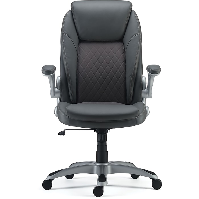 STAPLES Sorina Bonded Leather Chair, Grey