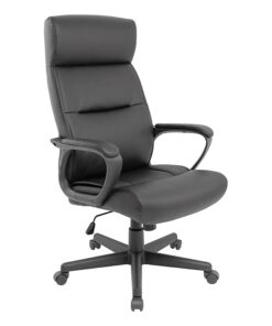 STAPLES Rutherford Ergonomic Manager & Executive Office Chair, High Back Swivel, Adjustable Height, Luxura Faux Leather, Black