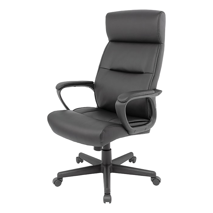 image-221.jpeg STAPLES Rutherford Ergonomic Manager & Executive Office Chair, High Back Swivel, Adjustable Height, Luxura Faux Leather, Black