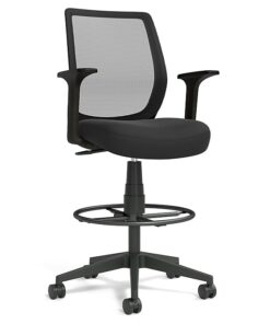 Staples Drafting Stool, Mesh, Ergonomic, Adjustable Height, Swivel, Black