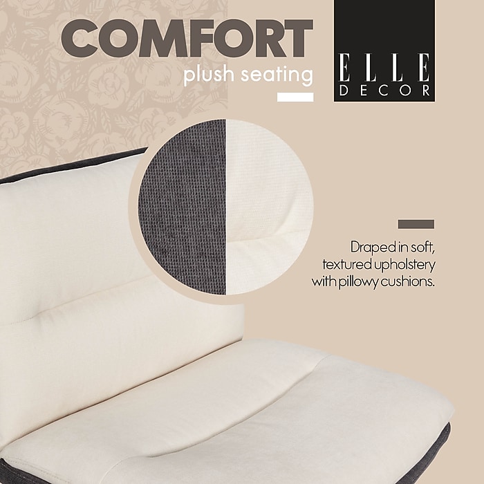 image-96.jpeg Elle Decor Ariana Criss Cross Armless Ergonomic Fabric Swivel Computer and Desk Chair, Cream (60121-CRM)