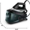 Rowenta Iron Steamer for Clothes Master Steam Station, Professional Steam Iron for Clothes with Stainless Steel Soleplate, 57 Oz, 400 Microsteam Holes, Built-In Pump, 1750 Watts, Black/Green, VR8338