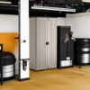Suncast Mega Tall Storage Cabinet for Garage Organization - 31 Cu. Ft. Lockable Utility Closet with 3 Adjustable Shelves for Garden Supplies & Outdoor Tools, Multi-Wall Resin Construction, Platinum