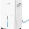 PLUSCENT 21 Pint Dehumidifier for Basement with Drain Hose up to 1500 Sq Ft | 3 Modes, Smart Humidity Control, Quiet & Portable, 24H Timer & Auto Defrost, Ideal for Home, RV & Bathrooms