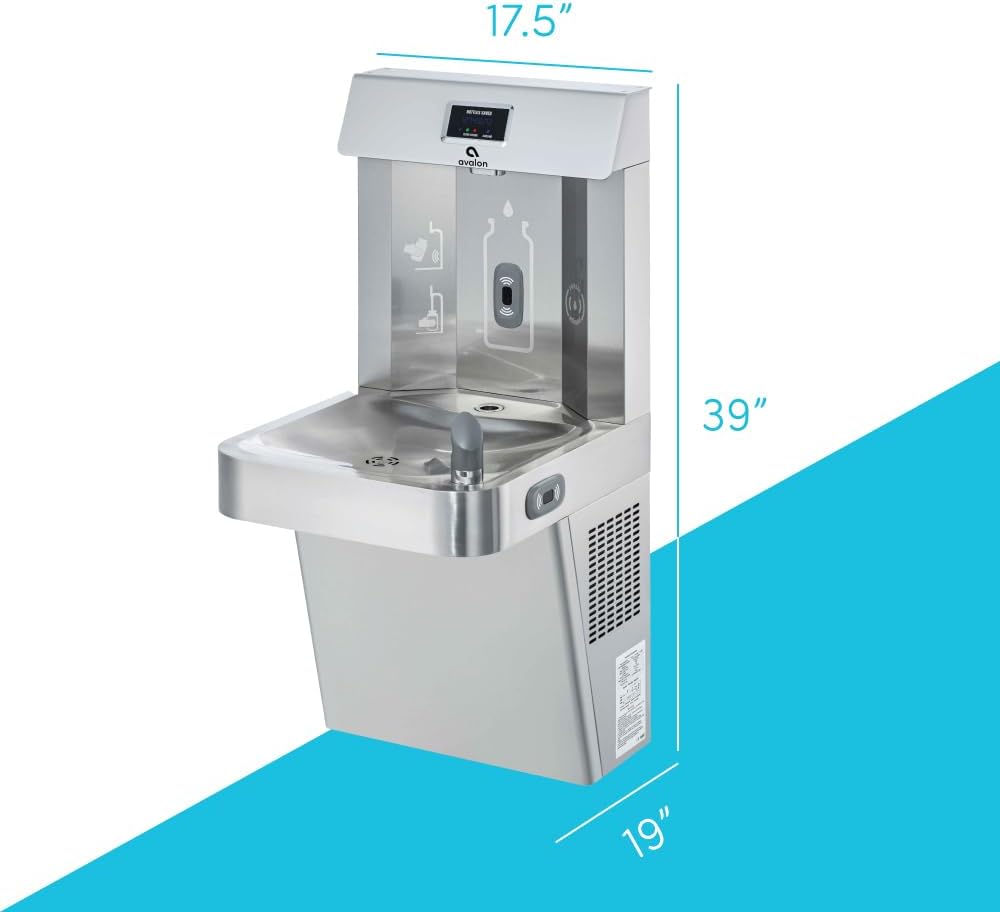 Avalon Wall Mounted Water Fountain with Bottle Filling Station, High Capacity Cooling, Sensor Dispensing, Self Cleaning, Digital Bottle Counter Display, Dual Filtration, ADA Compliant Avalon Wall Mounted Water Fountain with Bottle Filling Station, High Capacity Cooling, Sensor Dispensing, Self Cleaning, Digital Bottle Counter Display, Dual Filtration, ADA Compliant - Image 7