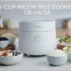 CUCKOO Micom Rice Cooker 3-Cup Uncooked / 6-Cup Cooked with Nonstick Inner Pot, Small Rice Maker with 8 Menu Options, Fuzzy Logic Technology, Auto Clean, Quick Rice Mode, White (CR-0375FW)