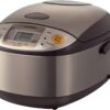 Zojirushi Ns TSC10 5.5 Cup Micom Rice Cooker and Warmer, 1.0l | Micom Fuzzy Logic, Steam and Cake Menus, Keep-Warm, Delay Timer, Includes Steamer Basket and Spatula