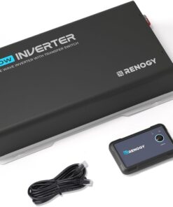 Renogy Inverter PUH, 3000W Pure Sine Wave Power Inverter with UPS Transfer Switch & Bluetooth, 12V DC to 120V AC Converter for RV, Truck, Home,Camping - 6000W Surge Power, Remote Monitoring