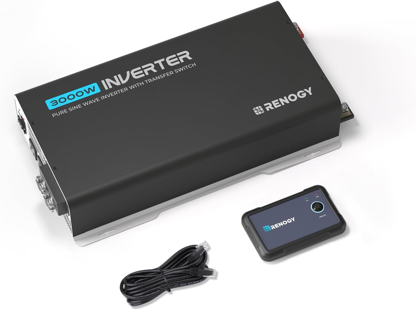 Renogy Inverter PUH, 3000W Pure Sine Wave Power Inverter with UPS Transfer Switch & Bluetooth, 12V DC to 120V AC Converter for RV, Truck, Home,Camping - 6000W Surge Power, Remote Monitoring Renogy Inverter PUH, 3000W Pure Sine Wave Power Inverter with UPS Transfer Switch & Bluetooth, 12V DC to 120V AC Converter for RV, Truck, Home,Camping - 6000W Surge Power, Remote Monitoring
