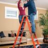 Louisville Ladder 14-Foot Fiberglass Twin Front Step Ladder, 375-Pound Load Capacity, Type IAA, FM1414HD