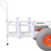 VEVOR Beach Fishing Cart, 300 lbs Load Capacity, Fishing Cart Wagon with Heavy-Duty Aluminum Alloy Frame, 13-Inch All-Terrain PU Balloon Tires, 8 Rod Holders, for Outdoor Activities Camping Picnic