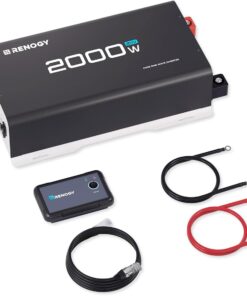 Renogy 2000W 24V Pure Sine Wave Inverter, 4000W Peak Power, 92% Energy Efficiency, with 2 AC Outputs, Remote Control, RV Truck Marine Camping
