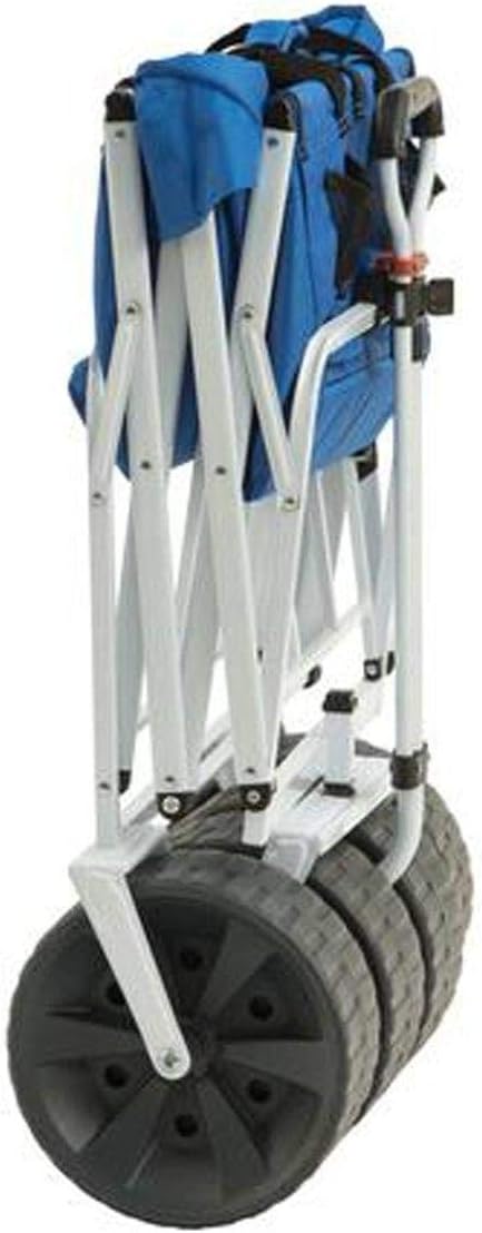 Mac Sports Heavy Duty Collapsible Folding All Terrain Utility Beach Wagon Cart, Blue/White Mac Sports Heavy Duty Collapsible Folding All Terrain Utility Beach Wagon Cart, Blue/White - Image 5