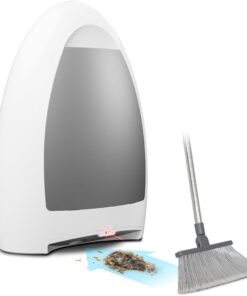 EyeVac Home Touchless Vacuum Automatic Dustpan - Great for Sweeping Pet Hair Food Dirt Kitchen - Ultra Fast & Powerful, No More Bending Down, Bagless, Corded, Automatic Sensors, 1000 Watt (White)