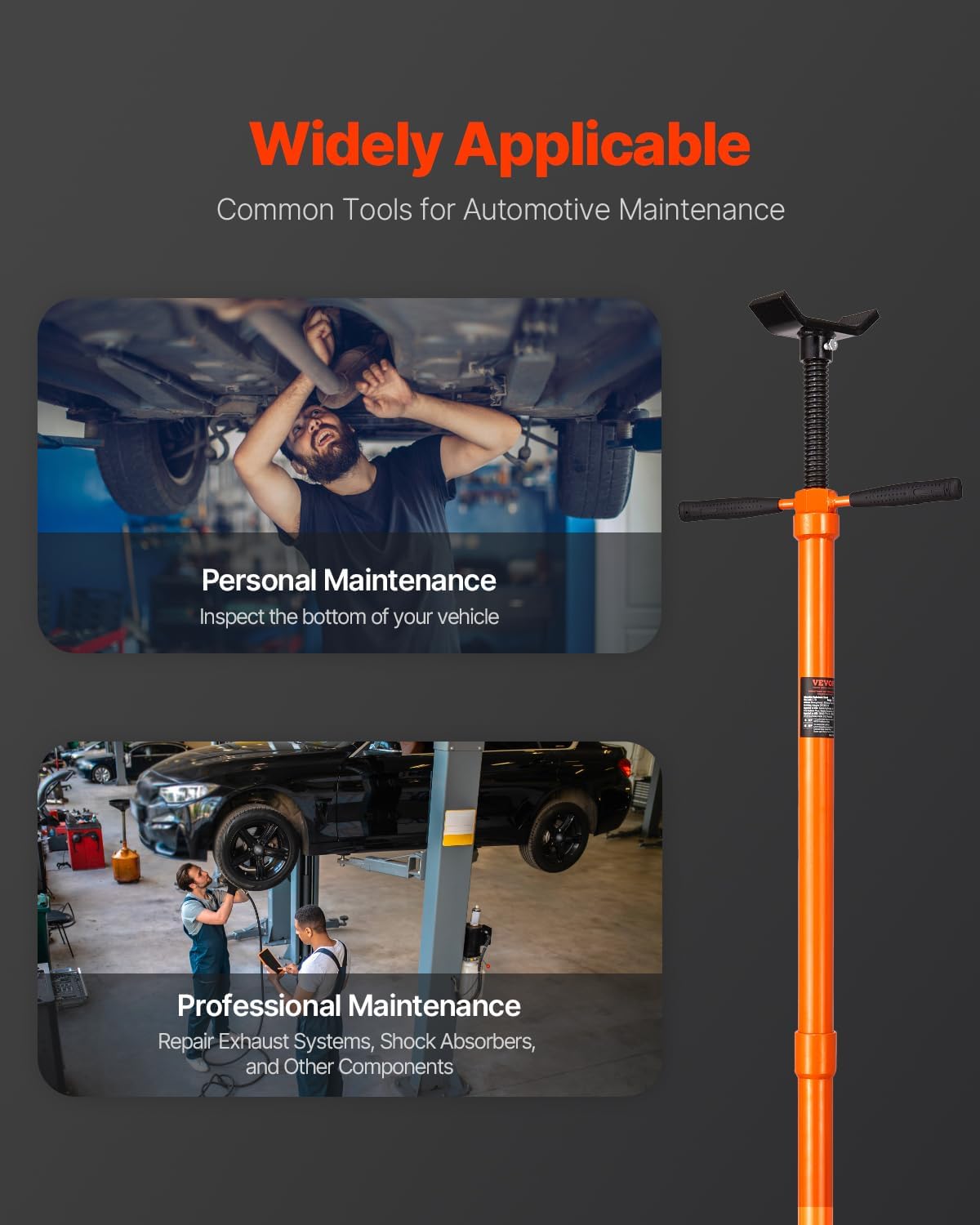 VEVOR Underhoist Support Stand 3/4 Ton Capacity Under Hoist Jack Stand | Lifting from 51.97" to 80", Bearing Mounted Spin Handle, with Two Wheels & Foot Pedal, Support Vehicle Components VEVOR Underhoist Support Stand 3/4 Ton Capacity Under Hoist Jack Stand | Lifting from 51.97" to 80", Bearing Mounted Spin Handle, with Two Wheels & Foot Pedal, Support Vehicle Components - Image 6