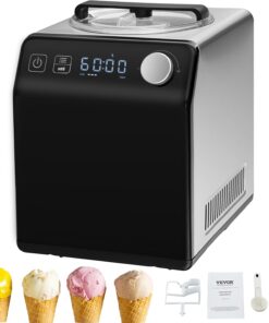 VEVOR Upright Automatic Ice Cream Maker with Built-in Compressor, 2 Quart No Pre-freezing Fruit Yogurt Machine, Stainless Steel Electric Sorbet Maker, 4 Modes Gelato Maker with Digital Display & Timer