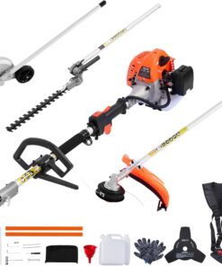 VEVOR Gas Hedge Trimmer, 2 Cycle Gas Power Handheld Hedge Trimmer, 4-in-1 26cc Weed Eater with Protective Gear Set, Includes Hedge and String Trimmer, Edger, Brush Cutter, for Trimming Shrubs & Bushes