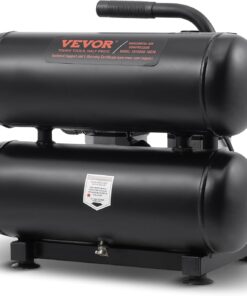 VEVOR Air Compressor, 4.6 Gallon Steel Tank, 1HP 2.2CFM@90 PSI Oil Free Air Compressor & Max 120PSI Pressure, 80dB Ultra Quiet Portable Compressor for Auto Repair, Tire Inflation, Spray Painting, 120V