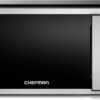 Chefman Compact Countertop Microwave Oven 0.7 Cu. Ft., 700W with 10 Power Levels, 3 Cooking Presets with One-Touch Express Cook, 2 Defrost Settings, Child Safety Lock, & Mute Button – Stainless Steel