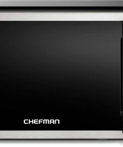 Chefman Compact Countertop Microwave Oven 0.7 Cu. Ft., 700W with 10 Power Levels, 3 Cooking Presets with One-Touch Express Cook, 2 Defrost Settings, Child Safety Lock, & Mute Button – Stainless Steel