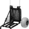 VEVOR Beach Dolly with Big Wheels for Sand, 29.9" x 15.4" Cargo Deck, w/ 12" Balloon Wheels, 165LBS Loading Capacity Folding Sand Cart & 27" to 44.7" Adjustable Height, Heavy Duty Cart for Beach