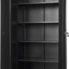 VEVOR Metal Storage Cabinet, 72.6 in Rolling Steel Garage Cabinet with 4 Adjustable Shelves, 2 Magnetic Doors & 2 Keys, 5 Tiers Lockable Tool Storage for Pantry, Warehouse, Basement, Office, Black