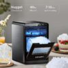 EUHOMY Nugget Ice Maker Countertop, 40Lbs/24H Pebble Ice Maker Machine, Self-Cleaning Countertop Sonic Ice Makers with Ice Scoop&Basket, Pellet Ice Maker Machine for Home/Kitchen/Office