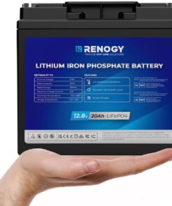 Renogy 12V 20Ah Trolling Motor Lithium Lifepo4 Battery, Built in 20A BMS, IP65 Waterproof Rated, 50% Lighter Deep Cycle Battery for kayaks, scooters, or emergency kits