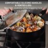 T-Fal Ultimate Hard Anodized Nonstick Pots and Pans Set 17 Piece, Nonstick Cookware Set with Fry Pan, Saucepans, Saute-Pan, Griddle, Dishwasher Safe, Onyx