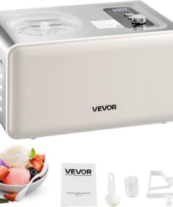 VEVOR Automatic Ice Cream Maker with Built-in Compressor, 2 Quart No Pre-freezing Gelato Maker, Electric Sorbet-Maker, 3 Modes Compressor Ice Cream Machine for Home Kitchen