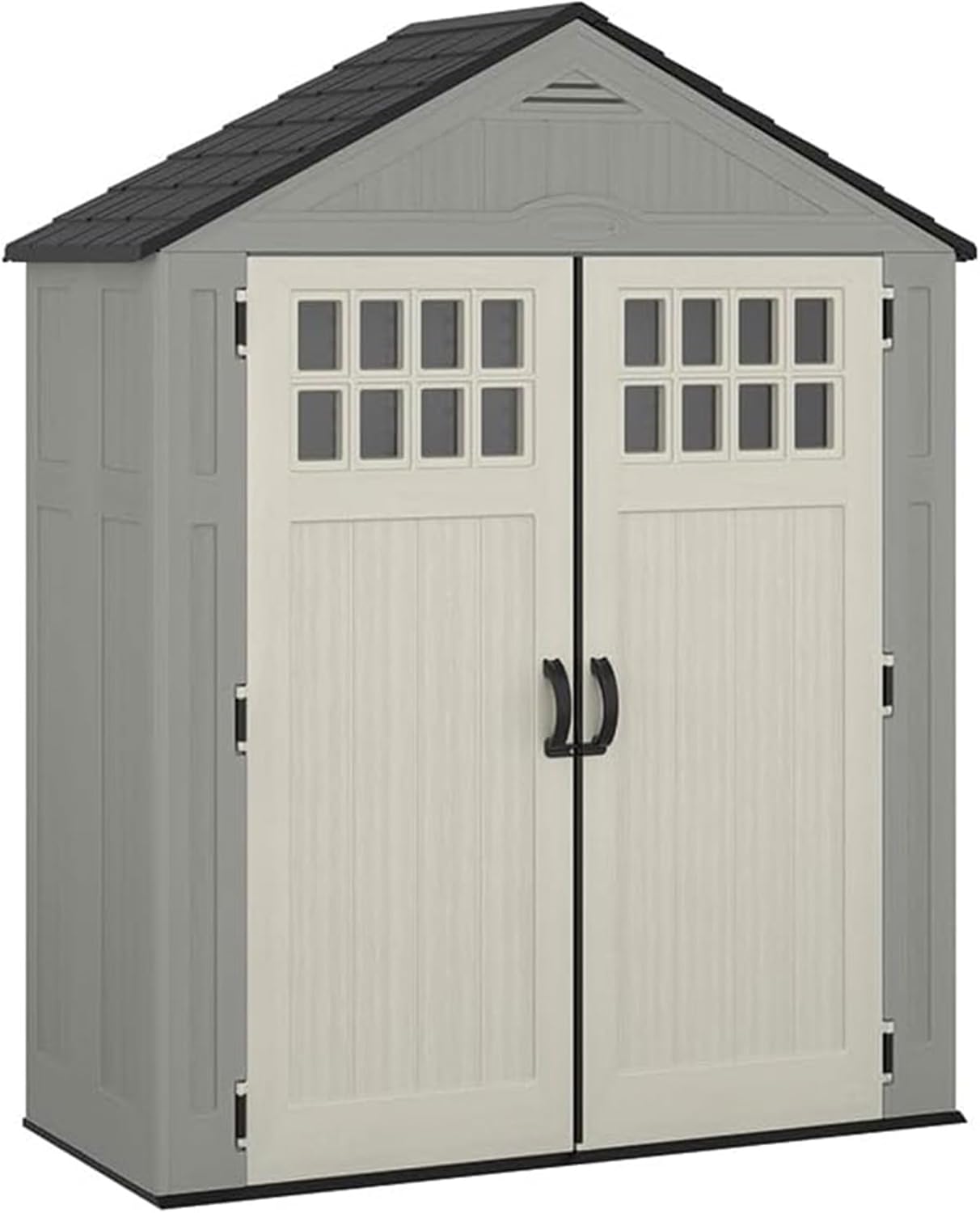 Suncast Everett 6x3 ft Vertical Storage Shed - Resin Outdoor Garden Shed with Floor, Windows, Skylight & Lockable Double Doors. Slim Yard Storage for Utility Tools & Backyard Equipment Suncast Everett 6x3 ft Vertical Storage Shed - Resin Outdoor Garden Shed with Floor, Windows, Skylight & Lockable Double Doors. Slim Yard Storage for Utility Tools & Backyard Equipment - Image 4