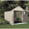 Suncast 8x10 Ft. Outdoor Storage Shed - Large Resin Outdoor Shed with Floor Included, Lockable Double Doors & Skylights. 547 Cu Ft Tremont Garden Resin Sheds for Lawn Tools, Riding Mowers, & Bikes Suncast 8x10 Ft. Outdoor Storage Shed - Large Resin Outdoor Shed with Floor Included, Lockable Double Doors & Skylights. 547 Cu Ft Tremont Garden Resin Sheds for Lawn Tools, Riding Mowers, & Bikes