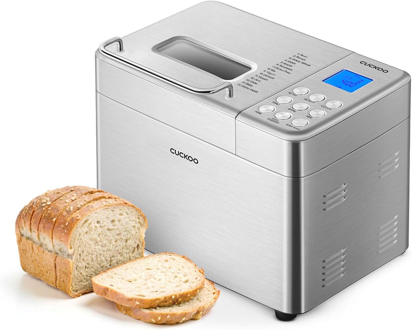 CUCKOO 2 lb. Bread Maker Machine with Auto Dispenser, CBM-AAB101S | 15 Menu Options, 3 Crust Colors, Fruit and Nut Dispensing, 6 Accessories, Sourdough Baking CUCKOO 2 lb. Bread Maker Machine with Auto Dispenser, CBM-AAB101S | 15 Menu Options, 3 Crust Colors, Fruit and Nut Dispensing, 6 Accessories, Sourdough Baking