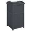 Suncast 3 Pack Trash Hideaway Refuse Container, Stylish Resin Outdoor Garbage Bin with Latching Lid, 30 to 33 Gallon Capacity, Cyberspace