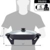 Elite Gourmet Ceralast PFAS-Free Ceramic Electric Skillet, 1200W, Dark Gray | Dishwasher Safe, Rapid Heat-Up Coating, 12"x12" Cooking Surface, Non-Stick for Everyday Meals - 2.15" Deep Design