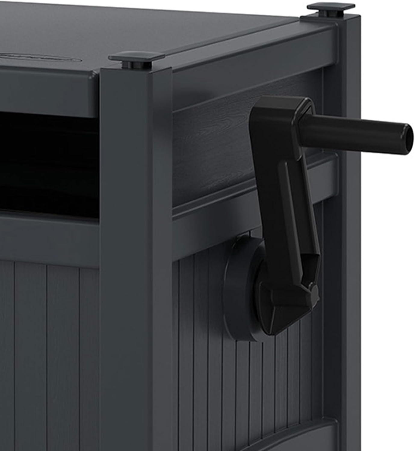 Suncast Garden Hose Hideaway Storage Reel Box, Cyberspace Grey – Resin Outdoor Container, Holds up to 100 Feet of 5/8 Inch Standard Vinyl Water Line – No Assembly Required Suncast Garden Hose Hideaway Storage Reel Box, Cyberspace Grey – Resin Outdoor Container, Holds up to 100 Feet of 5/8 Inch Standard Vinyl Water Line – No Assembly Required - Image 9
