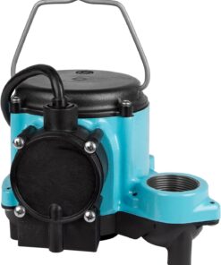 Little Giant 6-CIA-ML 115 Volt, 1/3 HP, 2760 GPH Cast Iron Replacement Compact Submersible Pump for Under Sink and Laundry Tray Systems with Integral Low Level Diaphragm Switch, Blue, 506160