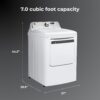 Kenmore 7.0 cu. ft. Front Load Electric Dryer - White | Wrinkle Guard to Reduce Wrinkles & Static - Smart Sensor Drying - Touch Controls