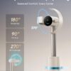 DREAME Bladeless Tower Fan for Bedroom, Smart Standing Fan with 270° Spatial Airflow for Whole-Room Circulation, 59ft/s High Velocity, 10 Speeds 3 Modes, Temperature-Adaptive Airflow, MF10-Beige