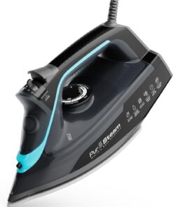 Pursteam SteamBurst+ 1750W Steam Iron, Ceramic Soleplate, Adjustable Steam, Burst of Steam, Self-Clean, Anti-Calc, Anti-Drip, Powerful & Long-Lasting Steam for All Fabrics