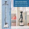 SALAV GS18 Full-Size Clothes Steamer - 1500W Power, 1.8L Water Tank, 60-Min Garment Steam, Iron Clothing, Adjustable Pole & Wheels for Easy Storage, Professional Standing Steamer for Clothes, White