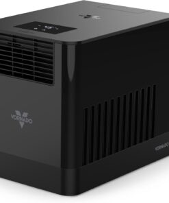 Vornado EV3 Whole Room Evaporative Humidifier, 1.5 gal Capacity, Electronic Humidistat, Top Fill, 54-Hour Run Time, 10 Speed Settings, Energy Efficient, 2 Antimicrobial Wicks, Easy To Clean, Black
