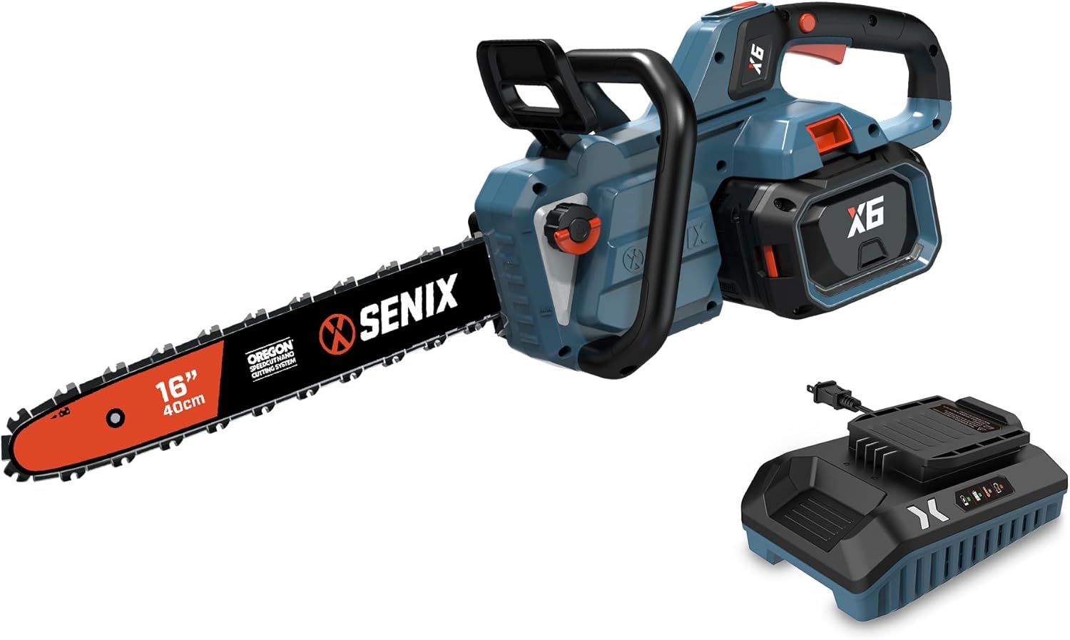 SENIX Chainsaw|60V 16" Battery Chainsaw|Brushless Electric Chainsaws|Cordless Chain Saw with 4Ah Battery & Charger|Garden Tool for Trees, Pruning, Branch Trimming, Best Gifts for Man, CSX6-M SENIX Chainsaw|60V 16" Battery Chainsaw|Brushless Electric Chainsaws|Cordless Chain Saw with 4Ah Battery & Charger|Garden Tool for Trees, Pruning, Branch Trimming, Best Gifts for Man, CSX6-M