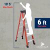 Louisville Ladder 6-Foot Fiberglass Step Ladder, 375-Pound Load Capacity, Type IAA, FS1406HD