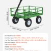 VEVOR Steel Garden Cart, 1200 lbs Heavy Duty Pullable Garden Wagon Yard Cart, 2 in 1 Outdoor Metal Utility Wagon Yard Trailer with 13" All Terrain Tires, Mesh Detachable Sides and 180° Rotating Handle