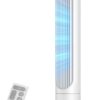 DREO Tower Fan for Bedroom, 90° Oscillating Standing Fans for Room with 4 Speeds, 3 Modes, 28dB Quiet for Sleep, 26ft/s Velocity, 8H Timer, Remote, Living Room, Office, Home, White