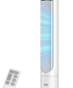 DREO Tower Fan for Bedroom, 90° Oscillating Standing Fans for Room with 4 Speeds, 3 Modes, 28dB Quiet for Sleep, 26ft/s Velocity, 8H Timer, Remote, Living Room, Office, Home, White