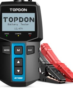 TOPDON BT100 Car Battery Tester 12V Load Tester, 100-2000 CCA Automotive Alternator Tester Digital Auto Battery Analyzer Charging Cranking System Tester for Car Truck Motorcycle ATV SUV Boat Yacht