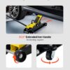 VEVOR 2.5 Ton Low Profile, Heavy-Duty Steel Racing Floor Jack with Single Piston Lift Pump, Lifting Range 3.35"-14.96"