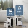 1600 Sq.ft Dehumidifier for Basement - 21 Pints, Drain Hose & Humidity Control Large Room Dehumidifiers for Home, RV, Bathroom, Bedroom - 3 Modes & 24H Timer White
